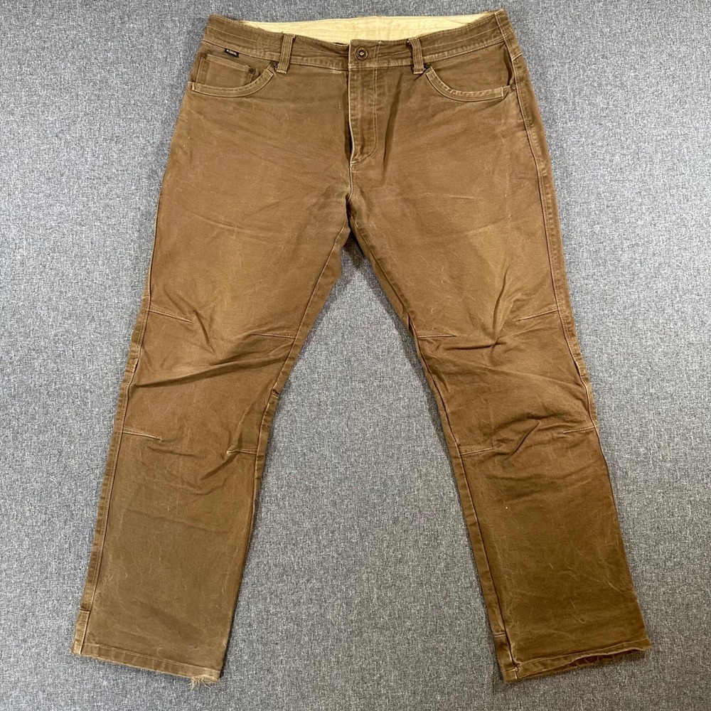 Kuhl Law Pants Mens 36x30 Brown Vintage Patina Dye Cotton Canvas Workwear Hiking